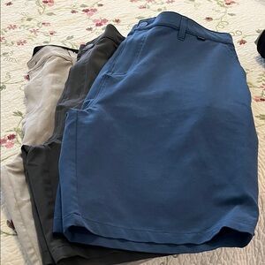 Hurley Blue, gray and khaki Flat Front Men's Shorts